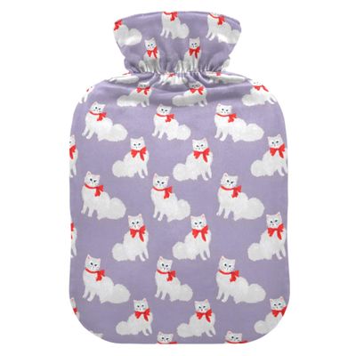 1 L Hot Water Bottle Cat Hot Water Bottle with Cover Soft Velvet Leak Proof Screw Plug Best for Winter Sports Outdoors
