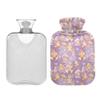 1 L Hot Water Bottle Gingerbread Man Snowflake House Hot Water Bottle with Cover Soft Velvet Leak Proof Screw Plug Best for Winter Sports Outdoors view 2