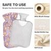 1 L Hot Water Bottle Gingerbread Man Snowflake House Hot Water Bottle with Cover Soft Velvet Leak Proof Screw Plug Best for Winter Sports Outdoors view 3
