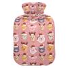 1 L Hot Water Bottle Animal Head Christmas Hat Hot Water Bottle with Cover Soft Velvet Leak Proof Screw Plug Best for Winter Sports Outdoors view 1