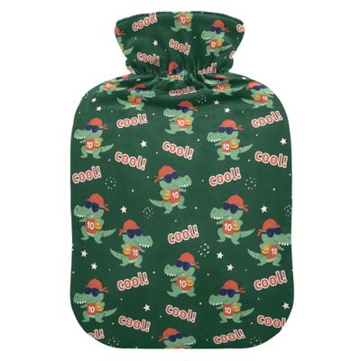 1 L Hot Water Bottle Crocodile Basketball Hot Water Bottle with Cover Soft Velvet Leak Proof Screw Plug Best for Winter Sports Outdoors