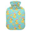 2 L Hot Water Bottle Yellow Duck Pink Bow Hot Water Bottle with Cover Soft Velvet Leak Proof Screw Plug Best for Winter Sports Outdoors view 1