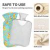 2 L Hot Water Bottle Yellow Duck Pink Bow Hot Water Bottle with Cover Soft Velvet Leak Proof Screw Plug Best for Winter Sports Outdoors view 3