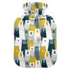 1 L Hot Water Bottle Bear Line Hot Water Bottle with Cover Soft Velvet Leak Proof Screw Plug Best for Winter Sports Outdoors view 1