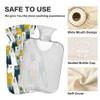1 L Hot Water Bottle Bear Line Hot Water Bottle with Cover Soft Velvet Leak Proof Screw Plug Best for Winter Sports Outdoors view 3