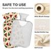 1 L Hot Water Bottle Red Green Plaid Christmas Tree Hot Water Bottle with Cover Soft Velvet Leak Proof Screw Plug Best for Winter Sports Outdoors view 3