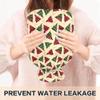1 L Hot Water Bottle Red Green Plaid Christmas Tree Hot Water Bottle with Cover Soft Velvet Leak Proof Screw Plug Best for Winter Sports Outdoors view 4