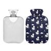 1 L Hot Water Bottle Cute Duck Cloud Sun Hot Water Bottle with Cover Soft Velvet Leak Proof Screw Plug Best for Winter Sports Outdoors view 2