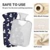1 L Hot Water Bottle Cute Duck Cloud Sun Hot Water Bottle with Cover Soft Velvet Leak Proof Screw Plug Best for Winter Sports Outdoors view 3