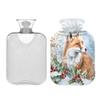 1 L Hot Water Bottle Fox Hot Water Bottle with Cover Soft Velvet Leak Proof Screw Plug Best for Winter Sports Outdoors view 2