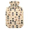 1 L Hot Water Bottle Dog Bones Hot Water Bottle with Cover Soft Velvet Leak Proof Screw Plug Best for Winter Sports Outdoors view 1