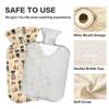 1 L Hot Water Bottle Dog Bones Hot Water Bottle with Cover Soft Velvet Leak Proof Screw Plug Best for Winter Sports Outdoors view 3