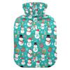 1 L Hot Water Bottle Christmas Snowmen Hot Water Bottle with Cover Soft Velvet Leak Proof Screw Plug Best for Winter Sports Outdoors