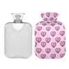 1 L Hot Water Bottle Checkered Heart Hot Water Bottle with Cover Soft Velvet Leak Proof Screw Plug Best for Winter Sports Outdoors view 2