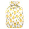 1 L Hot Water Bottle Chick Flowers Hot Water Bottle with Cover Soft Velvet Leak Proof Screw Plug Best for Winter Sports Outdoors view 1