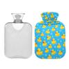 1 L Hot Water Bottle Duck Bubbles Hot Water Bottle with Cover Soft Velvet Leak Proof Screw Plug Best for Winter Sports Outdoors view 2