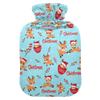 1 L Hot Water Bottle Christmas Reindeer Hot Water Bottle with Cover Soft Velvet Leak Proof Screw Plug Best for Winter Sports Outdoors view 1