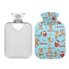 1 L Hot Water Bottle Christmas Reindeer Hot Water Bottle with Cover Soft Velvet Leak Proof Screw Plug Best for Winter Sports Outdoors view 2