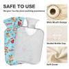 1 L Hot Water Bottle Christmas Reindeer Hot Water Bottle with Cover Soft Velvet Leak Proof Screw Plug Best for Winter Sports Outdoors view 3