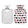 1 L Hot Water Bottle Cow Plaid Hot Water Bottle with Cover Soft Velvet Leak Proof Screw Plug Best for Winter Sports Outdoors view 2