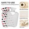 1 L Hot Water Bottle Cow Plaid Hot Water Bottle with Cover Soft Velvet Leak Proof Screw Plug Best for Winter Sports Outdoors view 3