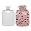 1 L Hot Water Bottle Panda Ballet Dancer Hot Water Bottle with Cover Soft Velvet Leak Proof Screw Plug Best for Winter Sports Outdoors view 2