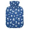 1 L Hot Water Bottle White Jellyfish Hot Water Bottle with Cover Soft Velvet Leak Proof Screw Plug Best for Winter Sports Outdoors view 1
