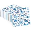 100 Pcs Blue Butterfly Paper Napkins 3 Ply Butterflies Flower Leaves Disposable Absorbent Hand Towels Butterfly Floral Guest Napkins for Bridal Shower Birthday Wedding Home Supplies Decorations view 1