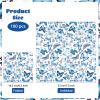 100 Pcs Blue Butterfly Paper Napkins 3 Ply Butterflies Flower Leaves Disposable Absorbent Hand Towels Butterfly Floral Guest Napkins for Bridal Shower Birthday Wedding Home Supplies Decorations view 2