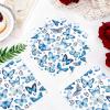 100 Pcs Blue Butterfly Paper Napkins 3 Ply Butterflies Flower Leaves Disposable Absorbent Hand Towels Butterfly Floral Guest Napkins for Bridal Shower Birthday Wedding Home Supplies Decorations view 3