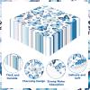 100 Pcs Blue Butterfly Paper Napkins 3 Ply Butterflies Flower Leaves Disposable Absorbent Hand Towels Butterfly Floral Guest Napkins for Bridal Shower Birthday Wedding Home Supplies Decorations view 4