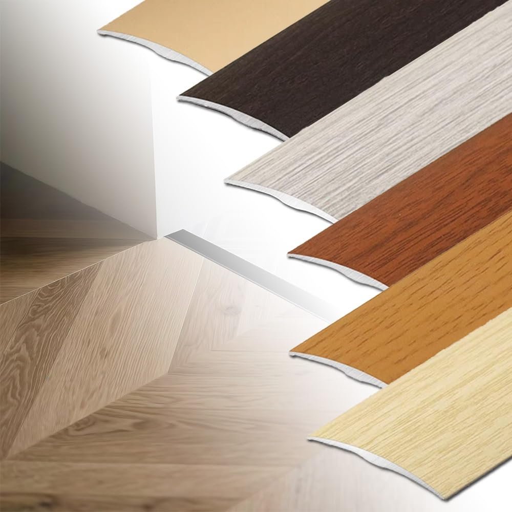 GPXIYZWFF Floor Cover Strips Aluminium Floor Transition Strip, 36'' Threshold Ramps for Doorways Wood Grain Transition Strips Doorway Edge Trim(Natural Wood)