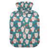 1 L Hot Water Bottle Strawberry Piggy Hot Water Bottle with Cover Soft Velvet Leak Proof Screw Plug Best for Winter Sports Outdoors view 1