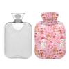 1 L Hot Water Bottle Gingerbread Man Candy Snowman Hot Water Bottle with Cover Soft Velvet Leak Proof Screw Plug Best for Winter Sports Outdoors view 2