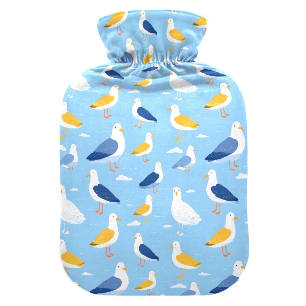 1 L Hot Water Bottle Pigeon Hot Water Bottle with Cover Soft Velvet Leak Proof Screw Plug Best for Winter Sports Outdoors
