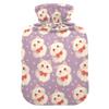 2 L Hot Water Bottle Cat with A Red Polka Dot Bow Hot Water Bottle with Cover Soft Velvet Leak Proof Screw Plug Best for Winter Sports Outdoors view 1