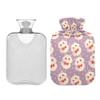 2 L Hot Water Bottle Cat with A Red Polka Dot Bow Hot Water Bottle with Cover Soft Velvet Leak Proof Screw Plug Best for Winter Sports Outdoors view 2