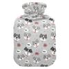 2 L Hot Water Bottle Cute Gray Dog Hot Water Bottle with Cover Soft Velvet Leak Proof Screw Plug Best for Winter Sports Outdoors view 1