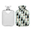 1 L Hot Water Bottle Fish Cat Hot Water Bottle with Cover Soft Velvet Leak Proof Screw Plug Best for Winter Sports Outdoors view 2