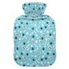 2 L Hot Water Bottle Fishbone Footprint Hot Water Bottle with Cover Soft Velvet Leak Proof Screw Plug Best for Winter Sports Outdoors view 1