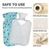 2 L Hot Water Bottle Fishbone Footprint Hot Water Bottle with Cover Soft Velvet Leak Proof Screw Plug Best for Winter Sports Outdoors view 3