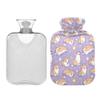 2 L Hot Water Bottle Cute Puppy Hot Water Bottle with Cover Soft Velvet Leak Proof Screw Plug Best for Winter Sports Outdoors view 2