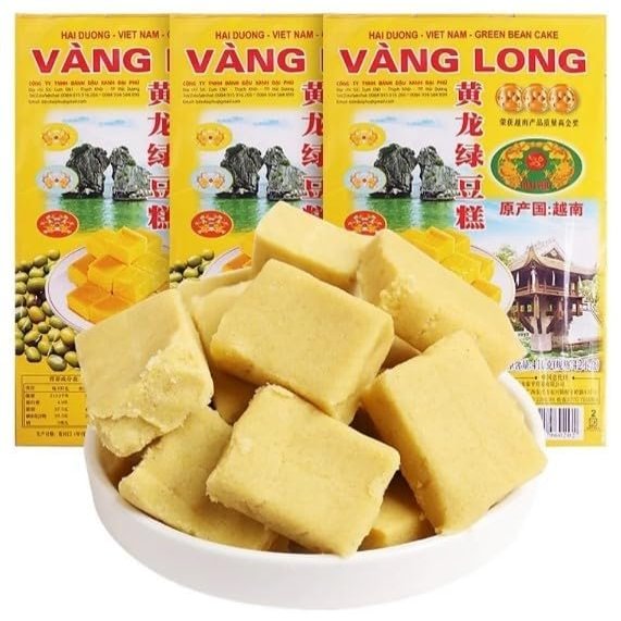 Bean Paste Cake Candy310g/box, Soft Glutinous Mung Bean Cake,Vietnamese specialties,Childhood Snacks Food,Sweet but not greasy upon entry Sweet Gifts Dim Sum,Desserts Dim sum Gift (3 box)