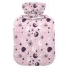 1 L Hot Water Bottle Crescent Star Hot Water Bottle with Cover Soft Velvet Leak Proof Screw Plug Best for Winter Sports Outdoors view 1