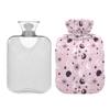 1 L Hot Water Bottle Crescent Star Hot Water Bottle with Cover Soft Velvet Leak Proof Screw Plug Best for Winter Sports Outdoors view 2
