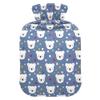 1 L Hot Water Bottle Bear Dot Hot Water Bottle with Cover Soft Velvet Leak Proof Screw Plug Best for Winter Sports Outdoors view 1