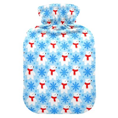 1 L Hot Water Bottle White Bear Hot Water Bottle with Cover Soft Velvet Leak Proof Screw Plug Best for Winter Sports Outdoors
