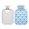 1 L Hot Water Bottle White Bear Hot Water Bottle with Cover Soft Velvet Leak Proof Screw Plug Best for Winter Sports Outdoors view 2