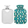 1 L Hot Water Bottle Cartoon Penguin and Anchor Hot Water Bottle with Cover Soft Velvet Leak Proof Screw Plug Best for Winter Sports Outdoors view 2