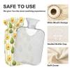 1 L Hot Water Bottle Cartoon Avocado Lines Hot Water Bottle with Cover Soft Velvet Leak Proof Screw Plug Best for Winter Sports Outdoors view 3